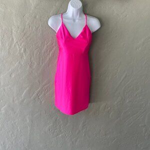 TIMING LOS ANGELES PINK SATIN MINI DRESS MED NWT